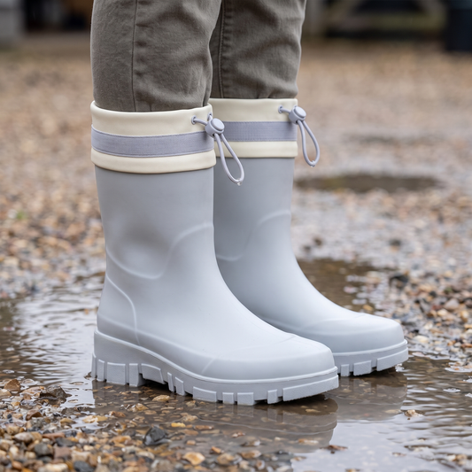 Gummistiefel Damen halbhoch - Plateausohle - wasserdicht