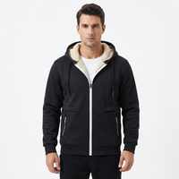 Men's Zip Up Hoodie - Sherpa Lined & Windproof - Warm Fleece Jacket