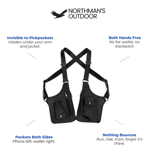 Shoulder Holster Bag Men - Anti-Theft Underarm - Hidden Pockets
