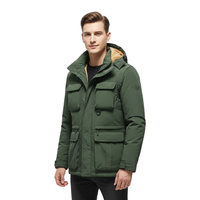 Men's Waterproof Winter Jacket - 3-in-1 Removable Sleeves & Hood - Fleece Lined