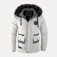 Men's Hooded Winter Coat - Waterproof & Windproof - Faux Fur Trim