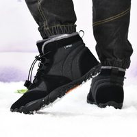 Waterproof Winter Barefoot Shoes - Fleece Lined High-Top - Non-Slip