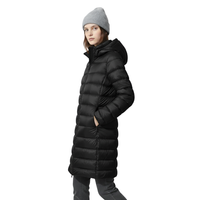 Women's Long Winter Coat - Waterproof & Windproof Down - Lightweight with Hood