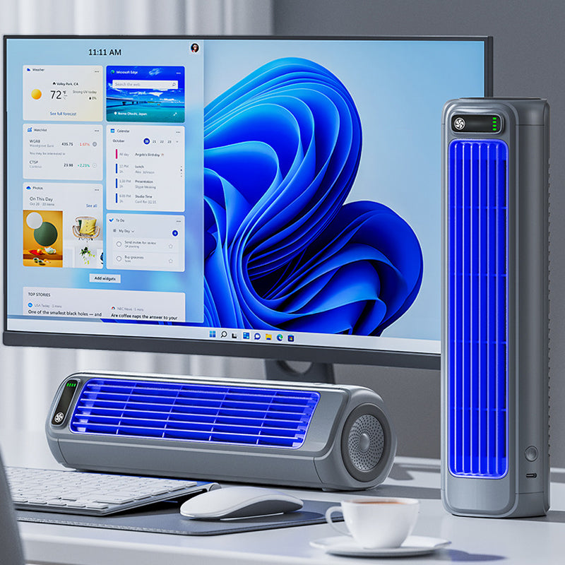 Portable Air Cooler - 3-in-1 Cordless Fan - Rechargeable, Wall-Mountable