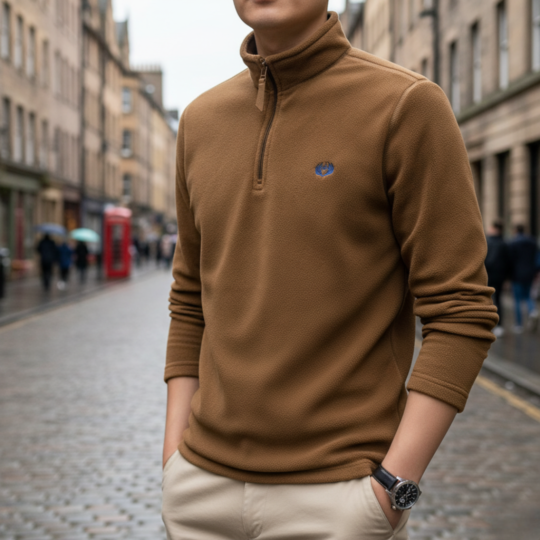 half zip fleece pullover men