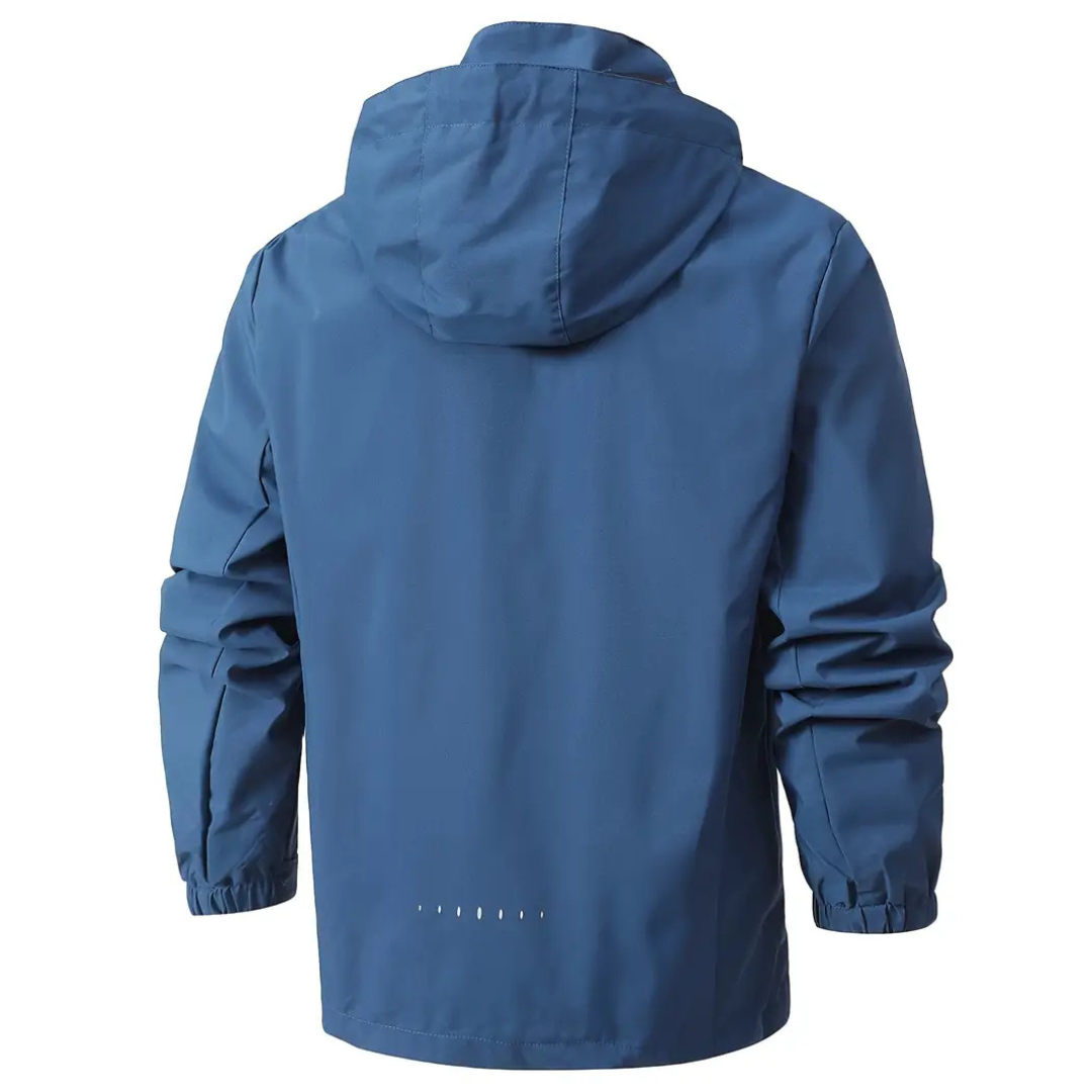 Men's Rain Jacket - Waterproof with Sealed Seams - Adjustable Hood