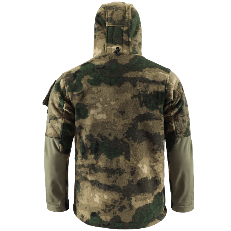 Men's Fleece Jacket - Hooded Tactical Softshell - Camo & Solid Colors