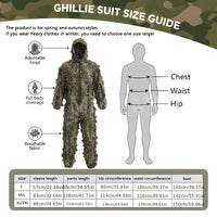 Ghillie Suit for Hunting - 6-Piece 3D Leafy Camo Set - Hood, Gloves & Bag