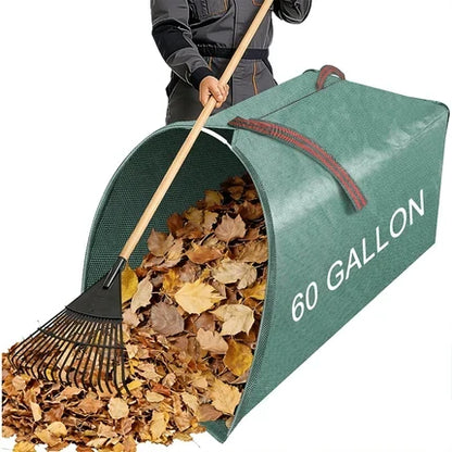 Leaf Collector Bag - 60 Gallon Dustpan-Style Opening - Foldable & Tear-Resistant