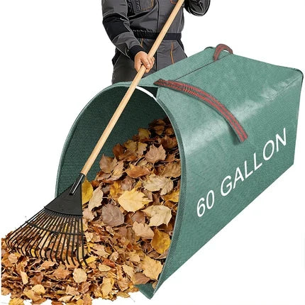 Leaf Collector Bag - 60 Gallon Dustpan-Style Opening - Foldable & Tear-Resistant