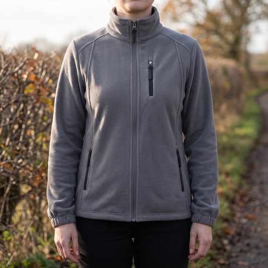 Fleecejacke Damen - Stehkragen - 3 Reißverschlusstaschen