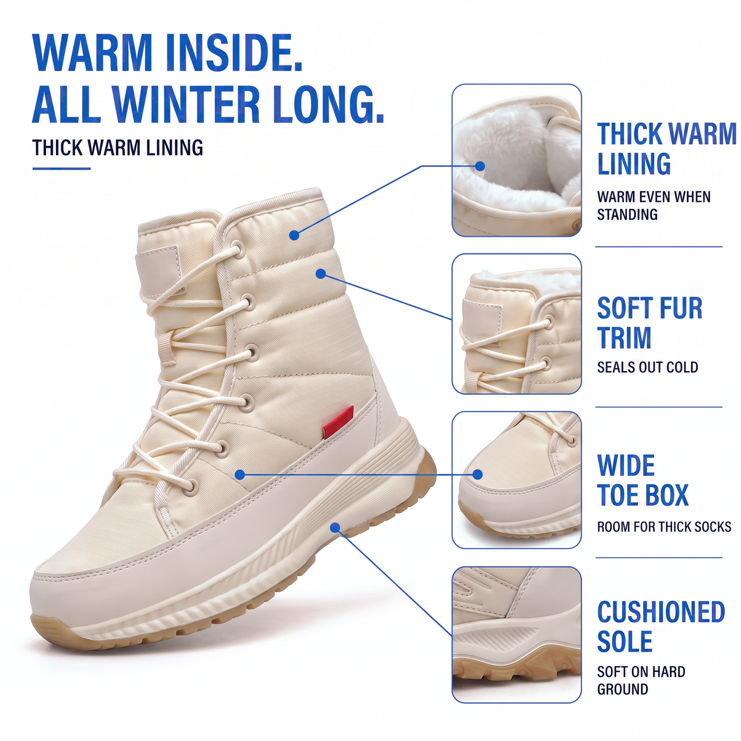 women's lined winter boots