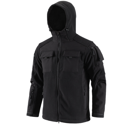 Men's Fleece Jacket - Hooded Tactical Softshell - Camo & Solid Colors