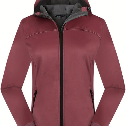 Women's Softshell Jacket - Fleece-Lined & Windproof - Adjustable Hood