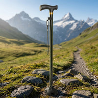 Walking Cane - Adjustable Quad Base Cane for Seniors - Self-Standing