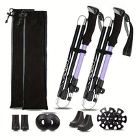 Hiking Poles - Collapsible Folding Trekking Poles - Set of 2 with Bags