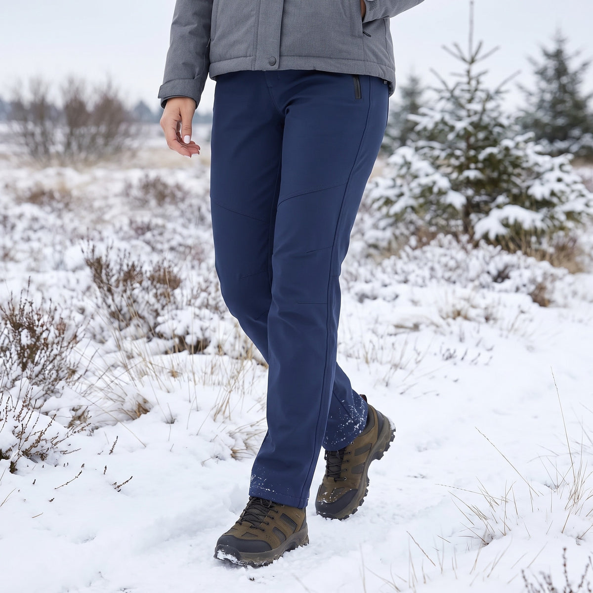 Winter Pants for Women - Water-Repellent Softshell - Fleece Lined