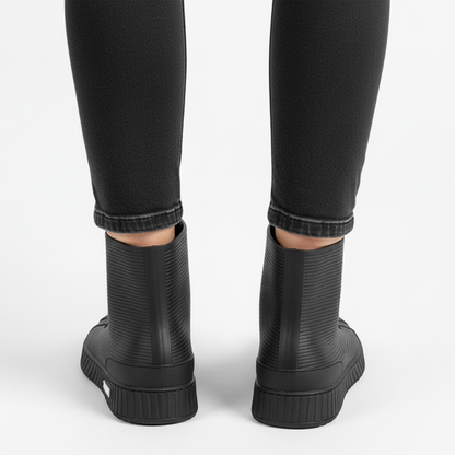 Women's Rain Boots - Waterproof Sneaker-Style Ankle Boots - Non-Slip Sole
