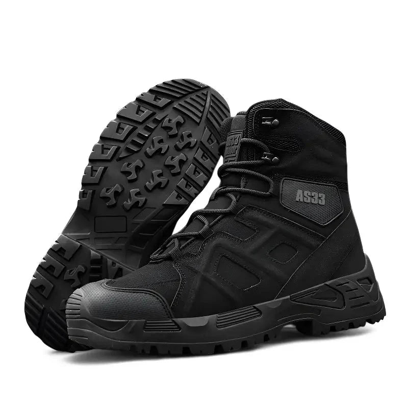 Men's Tactical Boots - Waterproof & High-Top Support - Slip-Resistant Sole