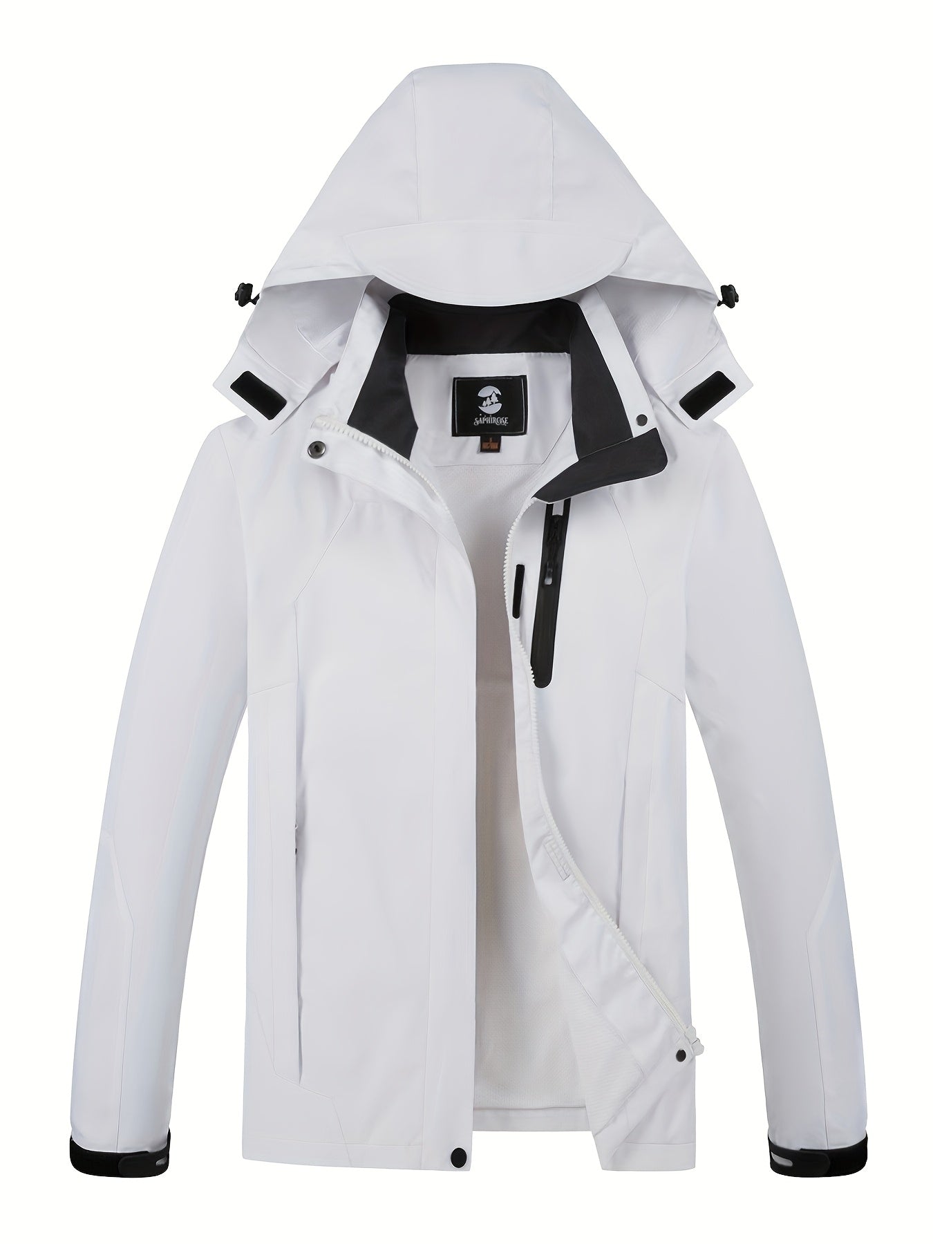 Women's Waterproof Jacket with Hood - 5,000 mm Rain Protection - Windproof & Lined