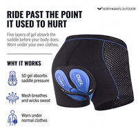 Padded Cycling Underwear – 5D Gel Cushion – Unisex