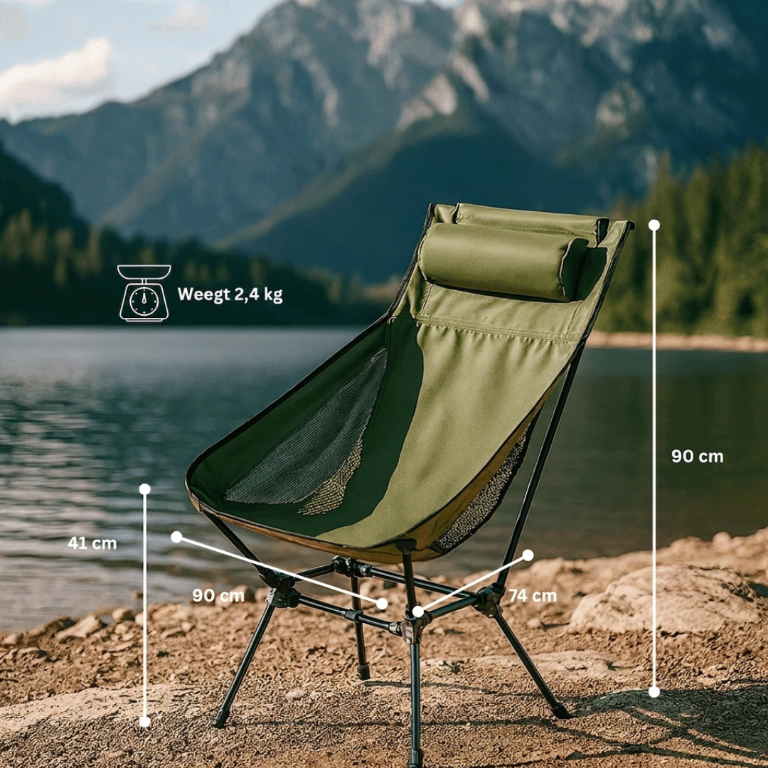 Portable Camping Chair – Foldable Design – High Back Support