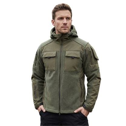 Men's Fleece Jacket - Hooded Tactical Softshell - Camo & Solid Colors