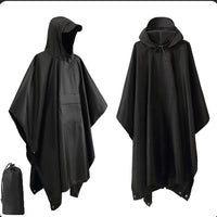 Rain Poncho with Hood - Waterproof 3-in-1 Poncho, Tarp & Sleeping Bag Cover - Packable