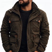 Men's Waterproof Field Jacket - Windproof & Fleece-Lined - Multi-Pocket Design