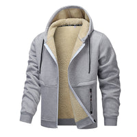 Men's Zip Up Hoodie - Sherpa Lined & Windproof - Warm Fleece Jacket