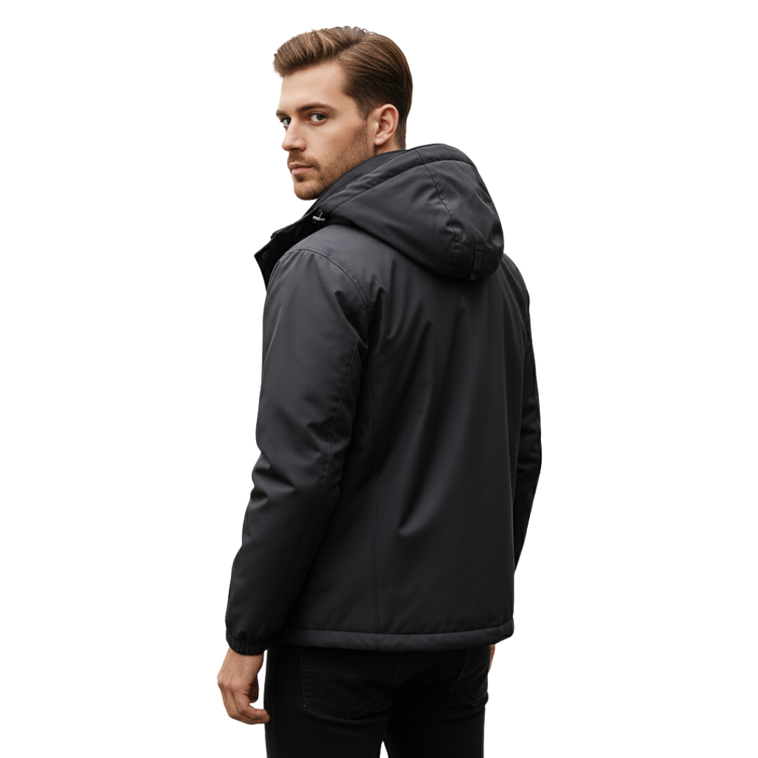 Men's Waterproof Jacket - Fleece-Lined & Windproof