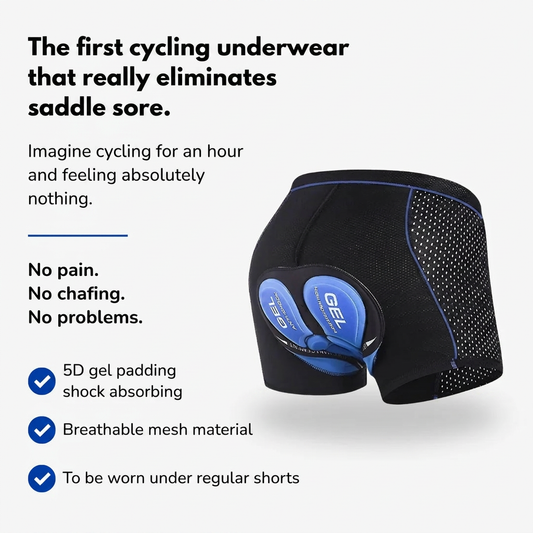 Padded Cycling Underwear – 5D Gel Cushion – Unisex