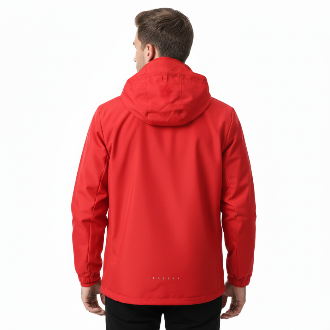 Men's Rain Jacket - Waterproof with Sealed Seams - Adjustable Hood