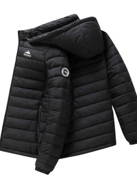 Men's Puffer Jacket - Warm Quilted & Windproof - Removable Hood