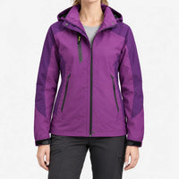Women's Windbreaker Jacket - Detachable Hood - Windproof & Water-Repellent