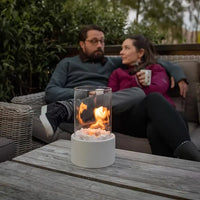 Round Table Top Fire Pit - Bio Ethanol Tabletop Fireplace - Indoor & Outdoor