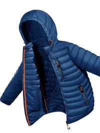 Men's Fall Jacket - Lightweight Quilted Design - Removable Hood