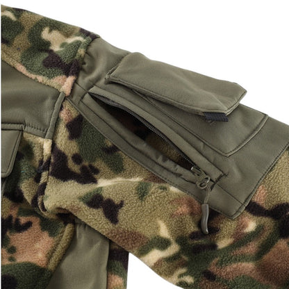 Men's Fleece Jacket - Hooded Tactical Softshell - Camo & Solid Colors