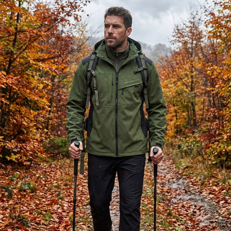 Men's Rain Jacket - 8,000mm Waterproof & Packable - Adjustable Hood