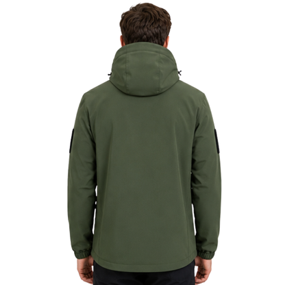Men's Softshell Jacket - Removable Hood - Fleece Lined