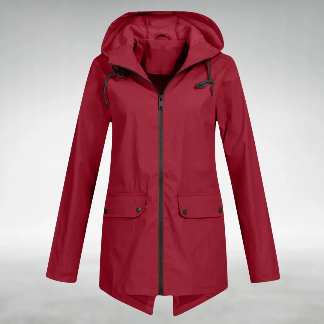 Women's Rain Jacket - Waterproof & Windproof - Adjustable Hood