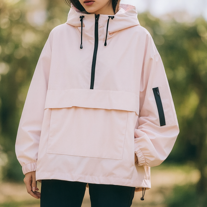 Waterproof Rain Jacket Unisex - Hooded Anorak Parka - Windproof