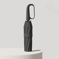 Windproof Rain Umbrella - Automatic Compact Travel Umbrella - Hook Handle