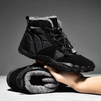 Waterproof Winter Barefoot Shoes - Fleece Lined High-Top - Non-Slip