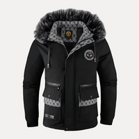 Men's Hooded Winter Coat - Waterproof & Windproof - Faux Fur Trim