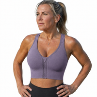 Women’s High Support Sports Bra - Front Zip - Cross-Back Design