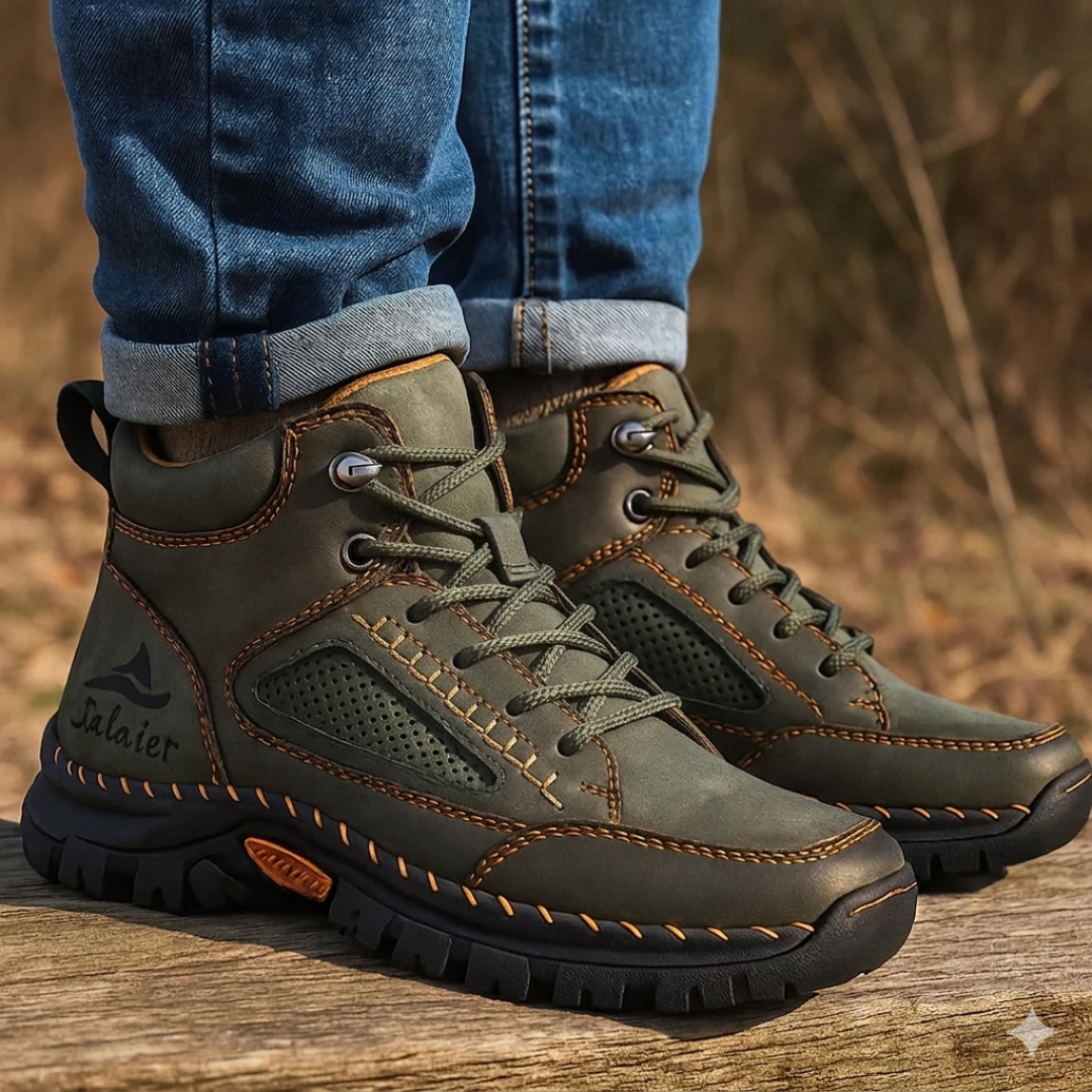 Men's Boots - Waterproof Vegan Leather - Rugged Non-Slip Sole