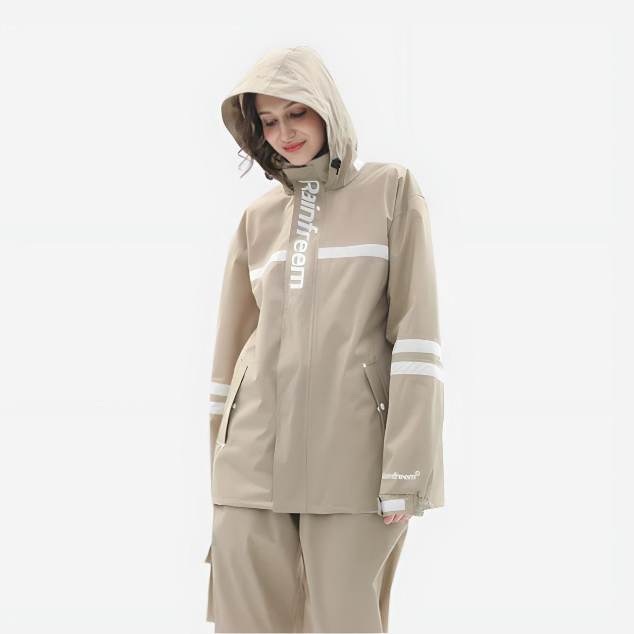 Women's Rain Suit - Waterproof 2-Piece Set - Reflective Trim