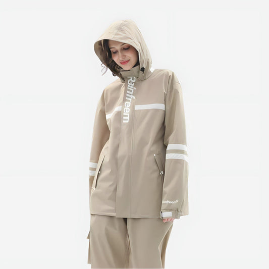 Women's Rain Suit - Waterproof 2-Piece Set - Reflective Trim