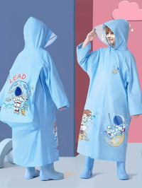 Kids Raincoat - Long Knee-Length Cut - Hood with Clear Visor